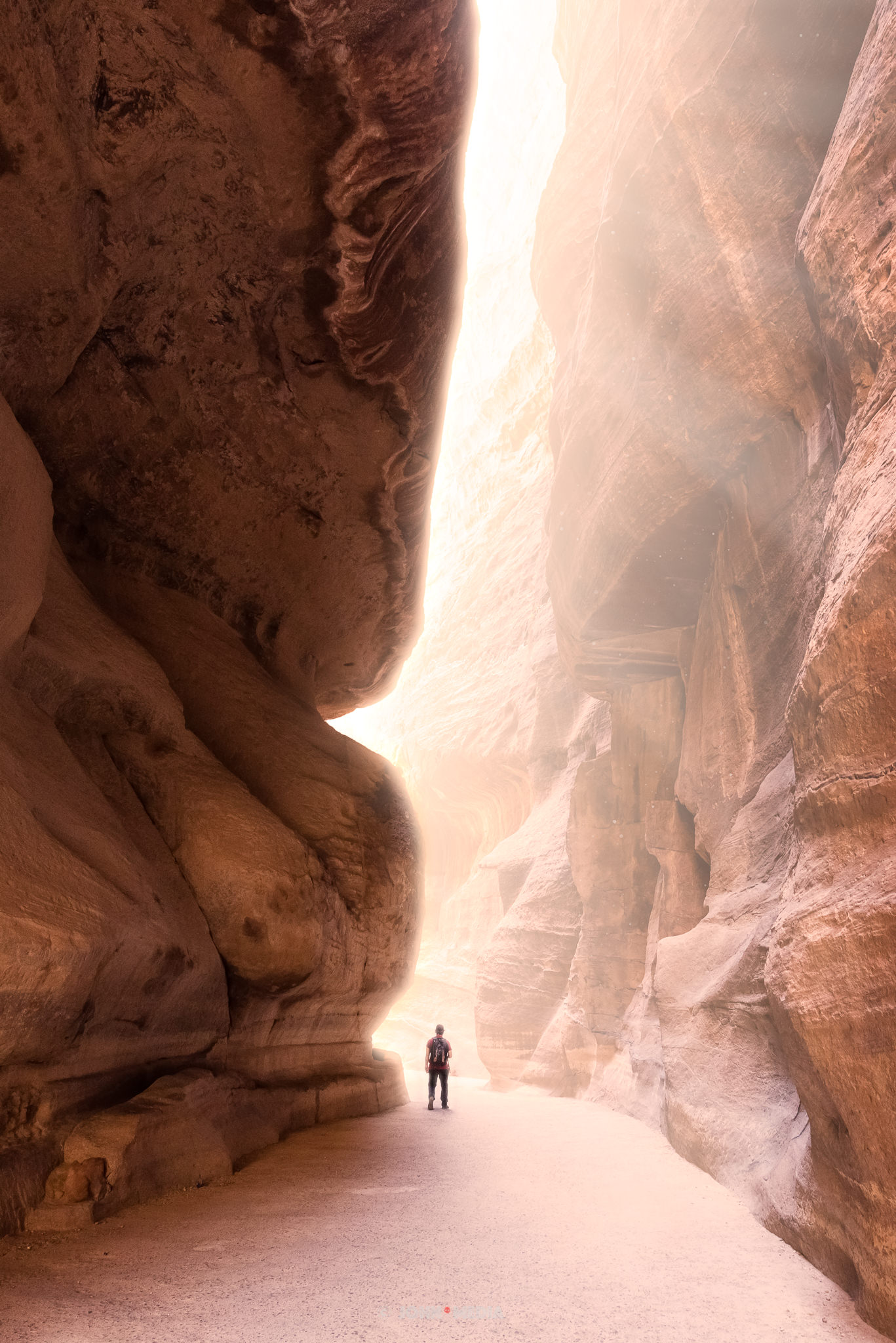 Petra rays of light in the Siq
