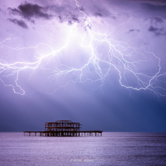 Lightning above Brighton West Pier - the Kraken