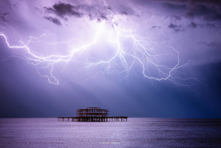 Lightning above Brighton West Pier - the Kraken